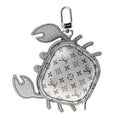 Louis Vuitton Metallic Monogram Crab Bag Charm Grey Silver