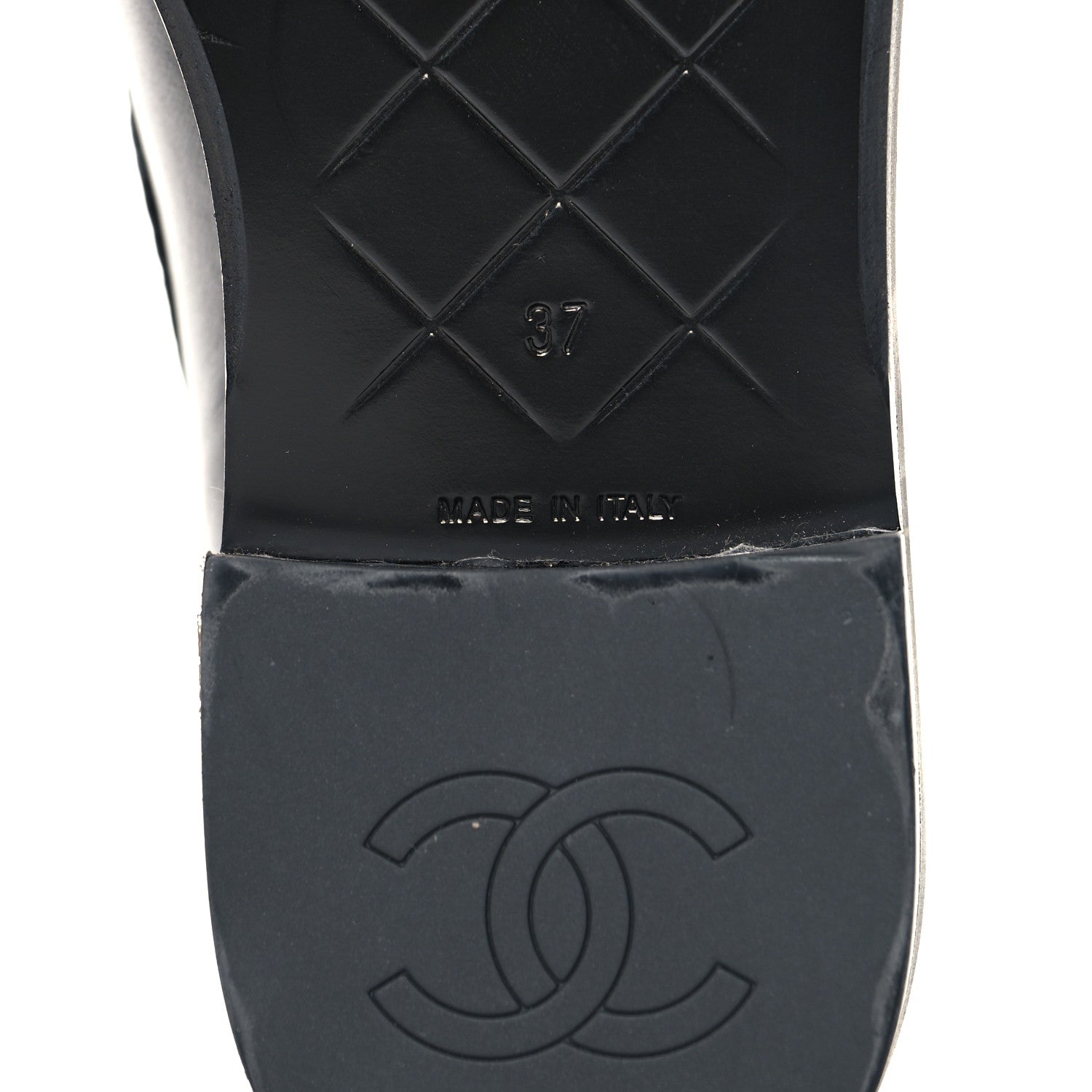 Lambskin Quilted CC Turnlock Loafers 37 Black