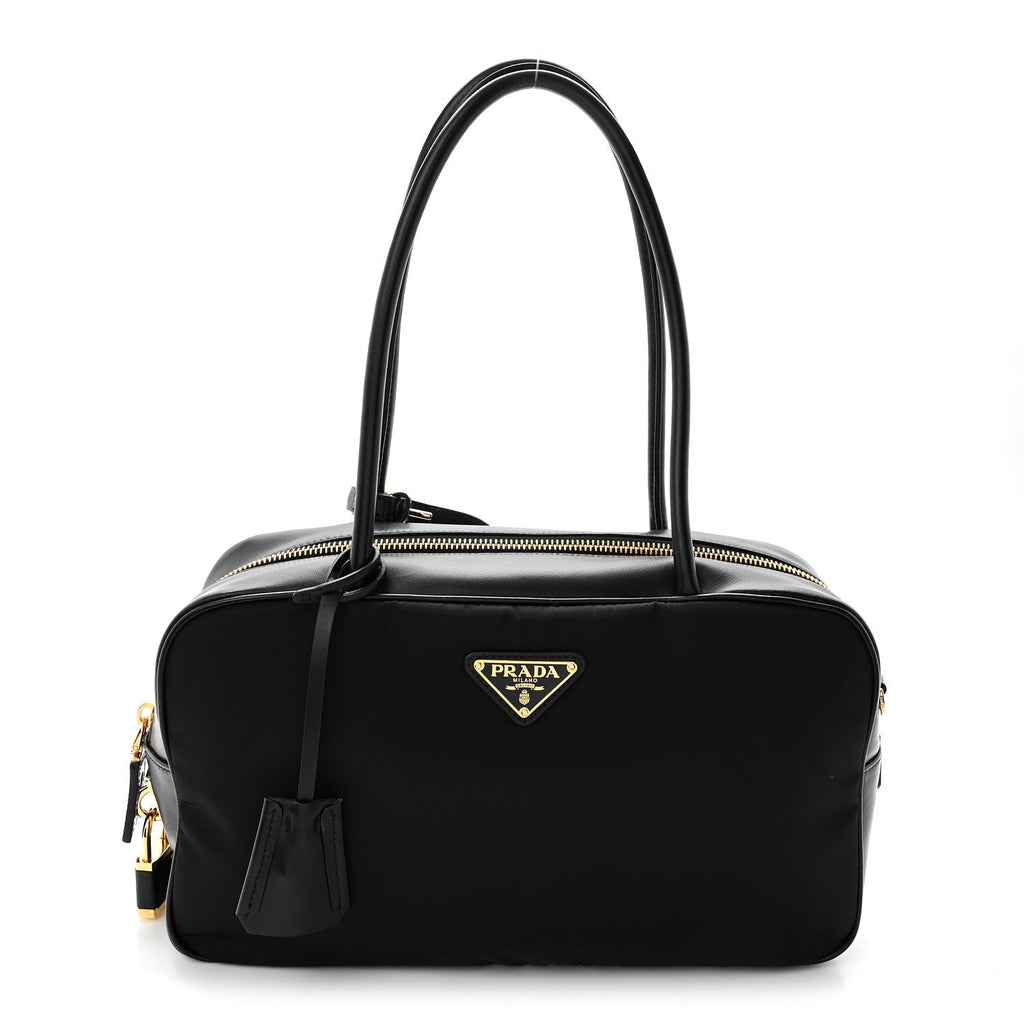 Prada Tessuto Vitello Bauletto Black