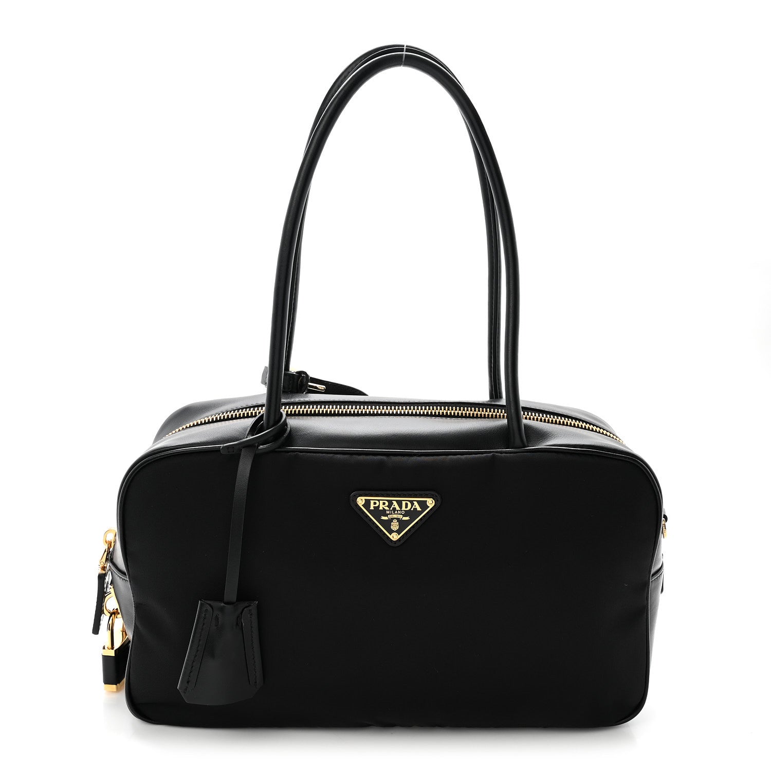 Prada Tessuto Vitello Bauletto Black