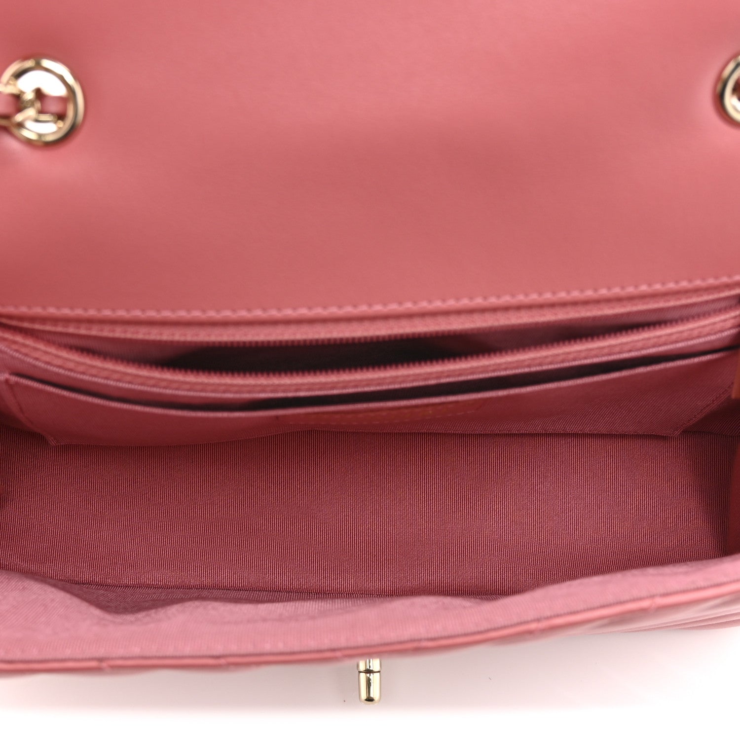 Chanel Calfskin Chevron Quilted Small Statement Flap Pink