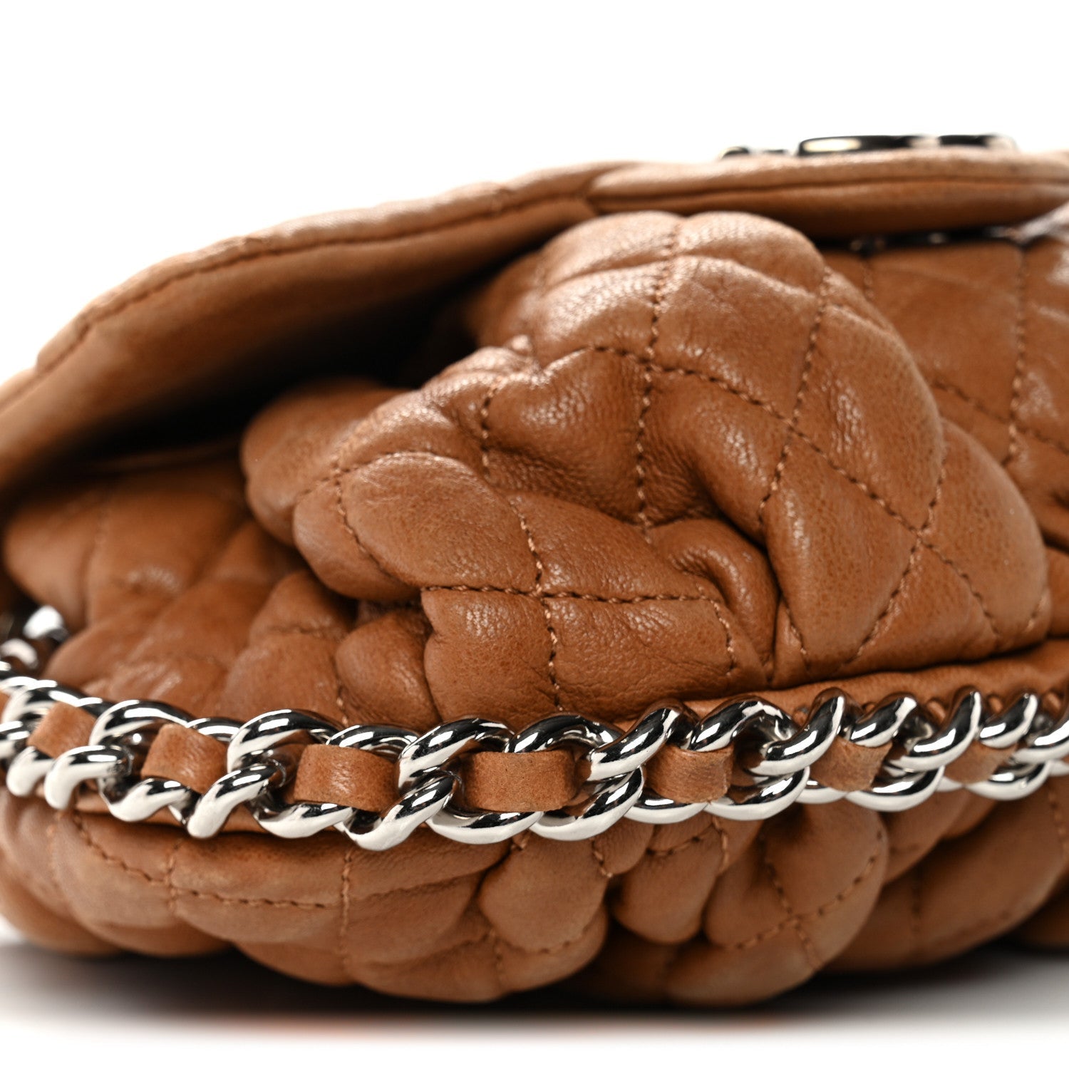 Chanel Washed Lambskin Mini Chain Around Messenger Brown