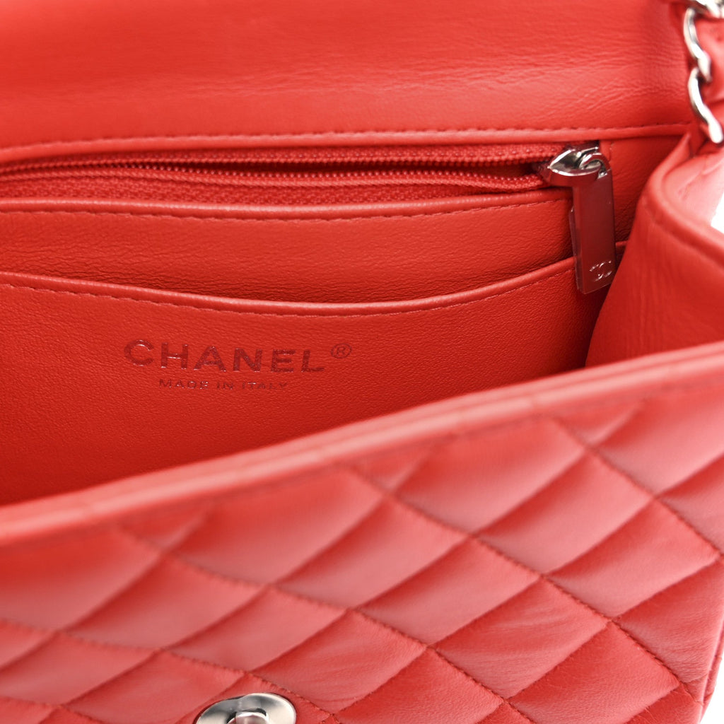Chanel Lambskin Quilted Mini Square Flap Red