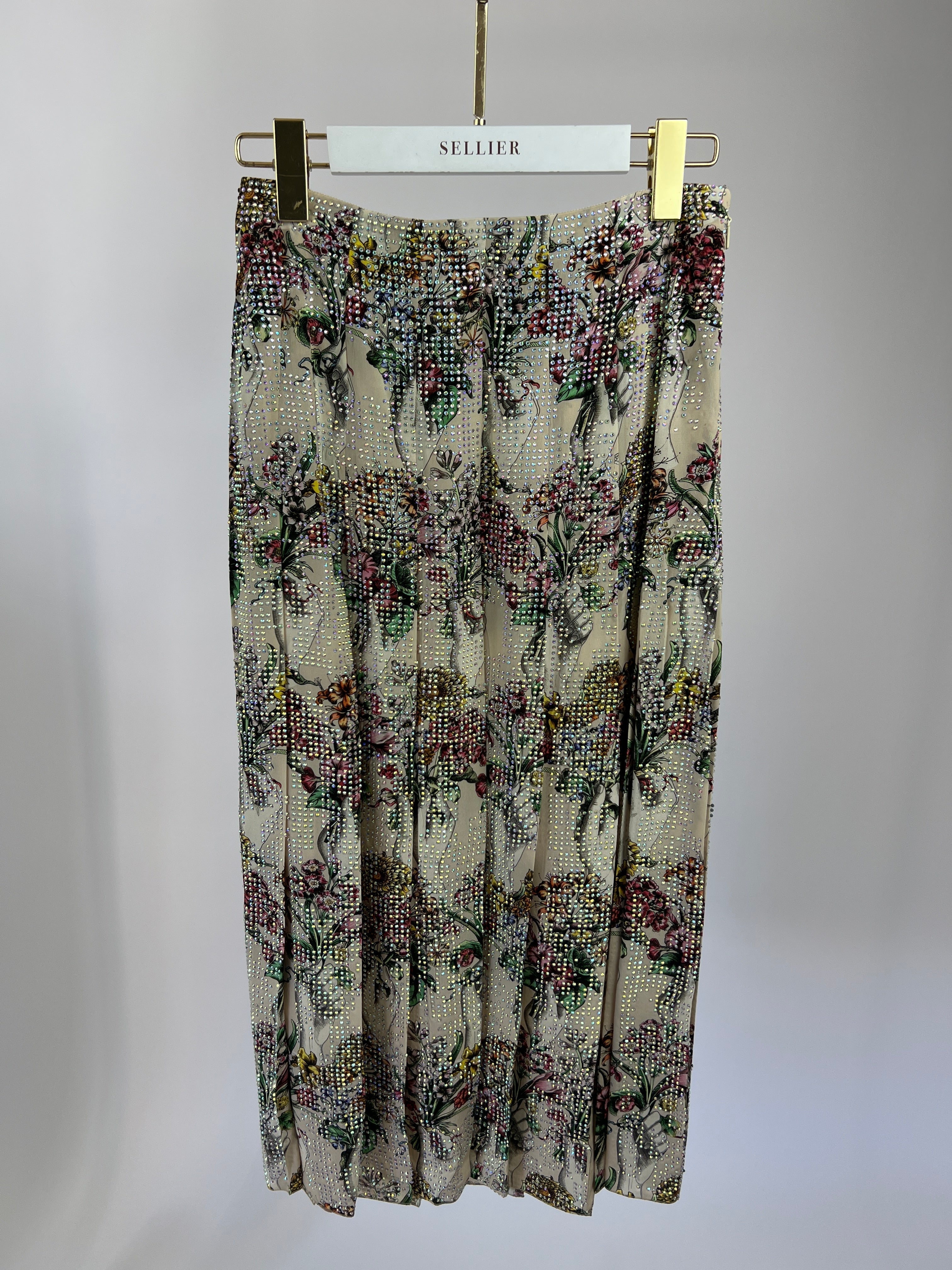 Gucci Floral Bouquet Print with Crystals Skirt IT 38 (UK 6) RRP £2250
