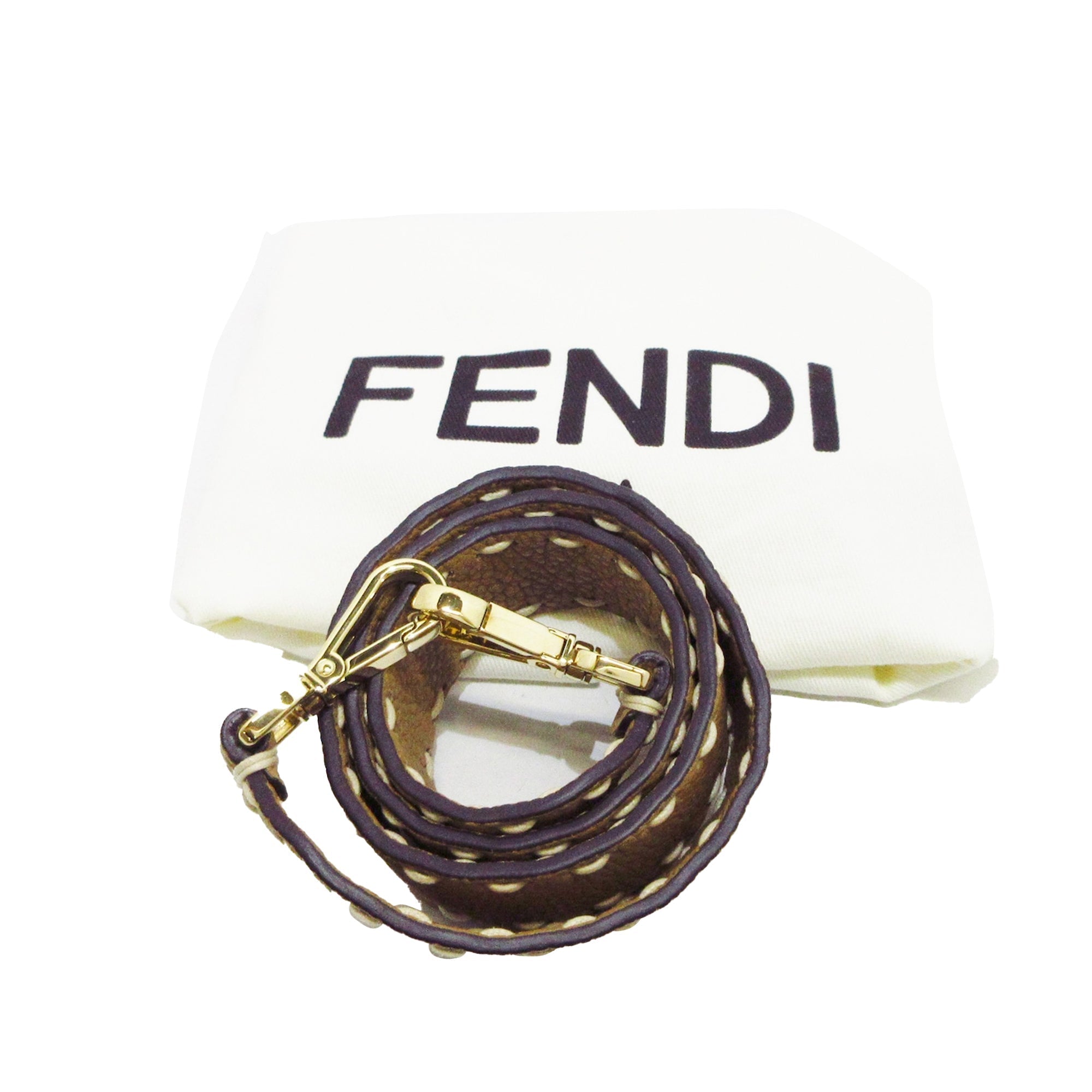 FENDI Shearling Selleria Baguette