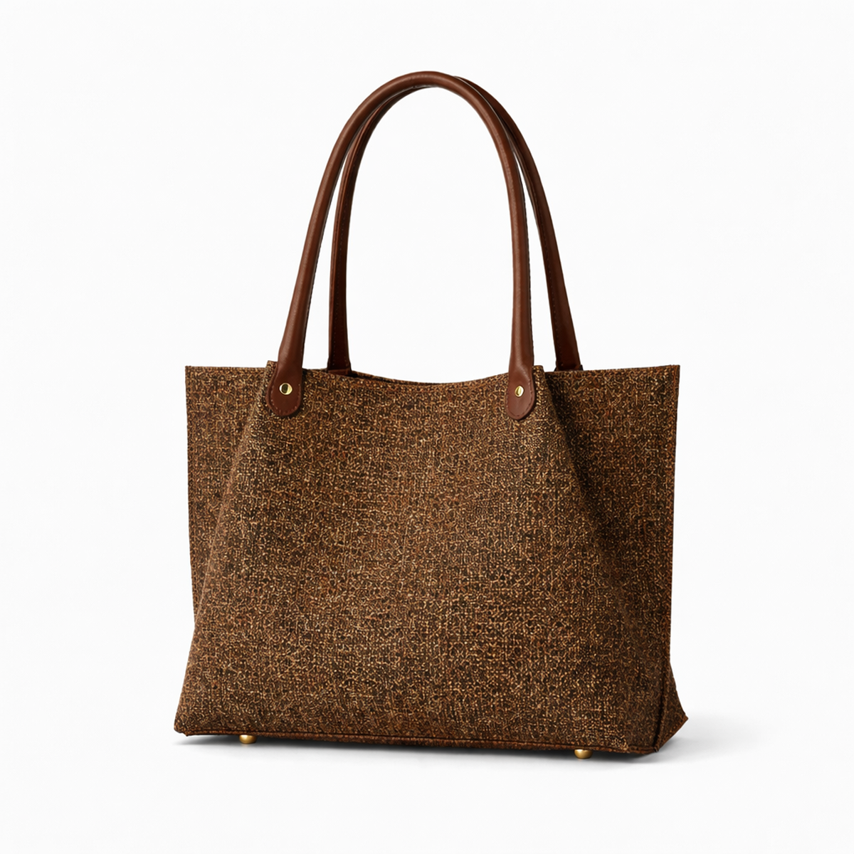 Daily Tote Canvas  Bag - Premium Woven Fabric Brown