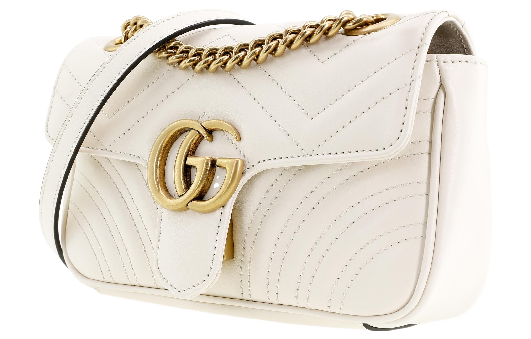(WMNS) GUCCI GG Marmont Series mini Leather Clutch White 446744-DTDIT-9022