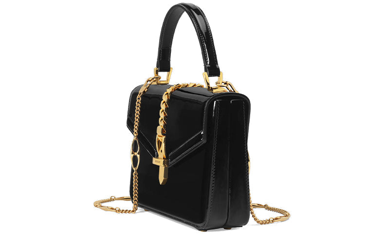 (WMNS) GUCCI Sylvie 1969 SeriesLeather hand Bag mini Black 589479-1J70G-1000