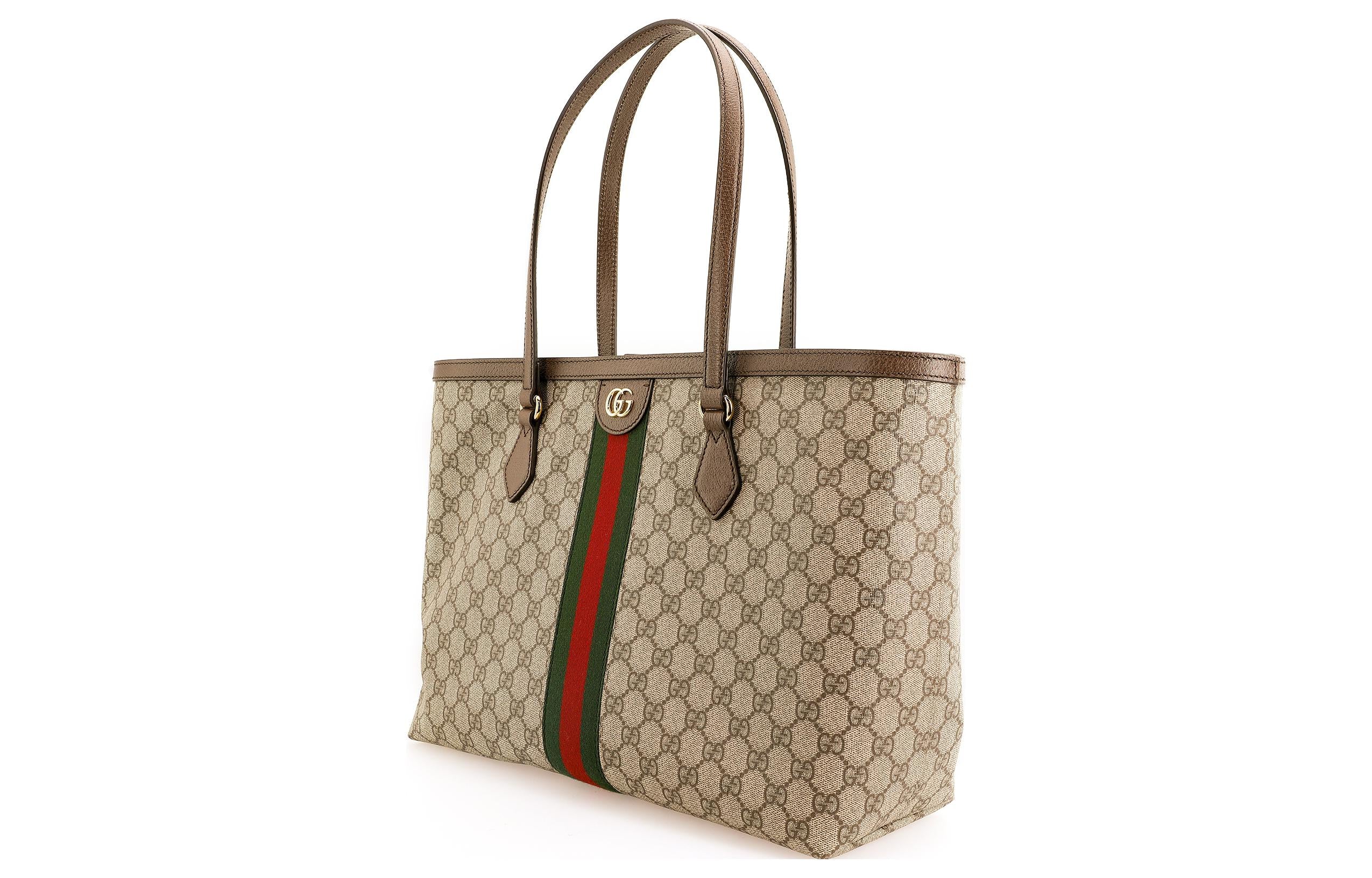 (WMNS) GUCCI Ophidia GG Middle-Sized Tote Bag Brown 631685-96IWB-8745