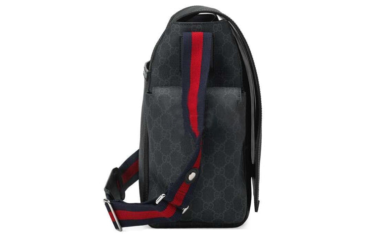 GUCCI Logo Stripe Messenger Bag Gray Black 495909-K5RLN-1095