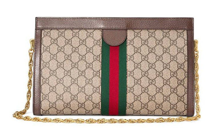 (WMNS) GUCCI Ophidia Retro Logo Stripe Webbing Canvas Chain Shoulder Messenger Bag Small / Brown Classic Literature and Art 503877-K05NG-8745