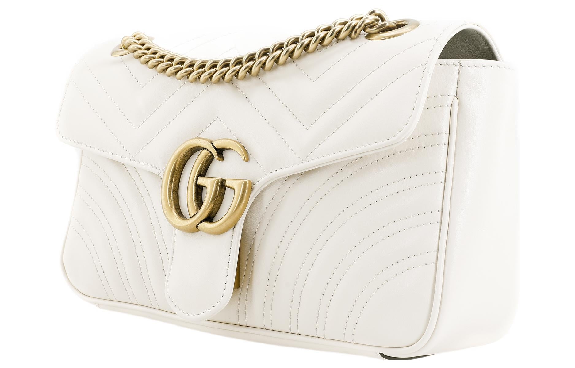 (WMNS) GUCCI GG Marmont Small-Sized Single-Shoulder Bag White 443497-DTDIT-9022