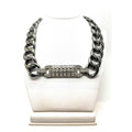 Chanel trass & Ruthenium Metal Chain Necklace
