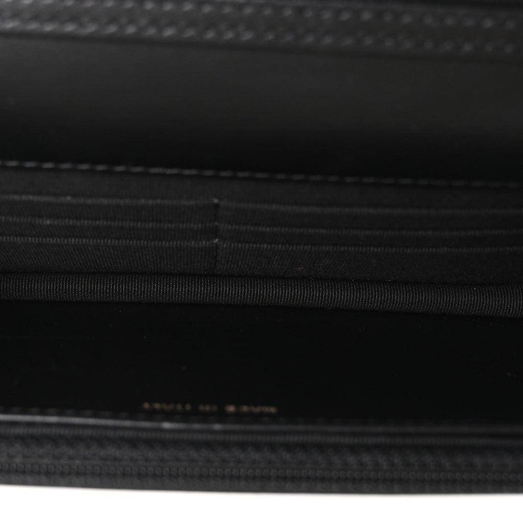 Chanel Calfskin Quilted Maxi Pearl Wallet On Chain WOC Black
