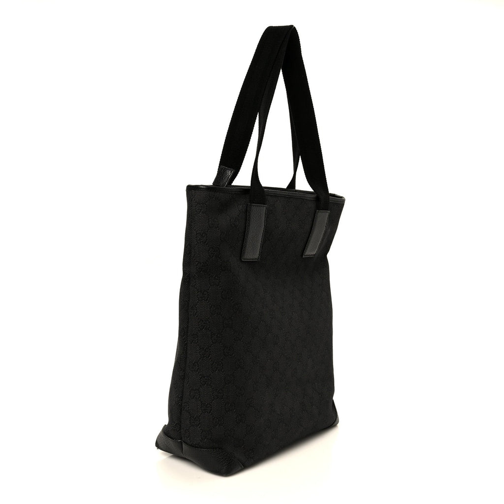 Gucci Denim Monogram Tote Bag Black