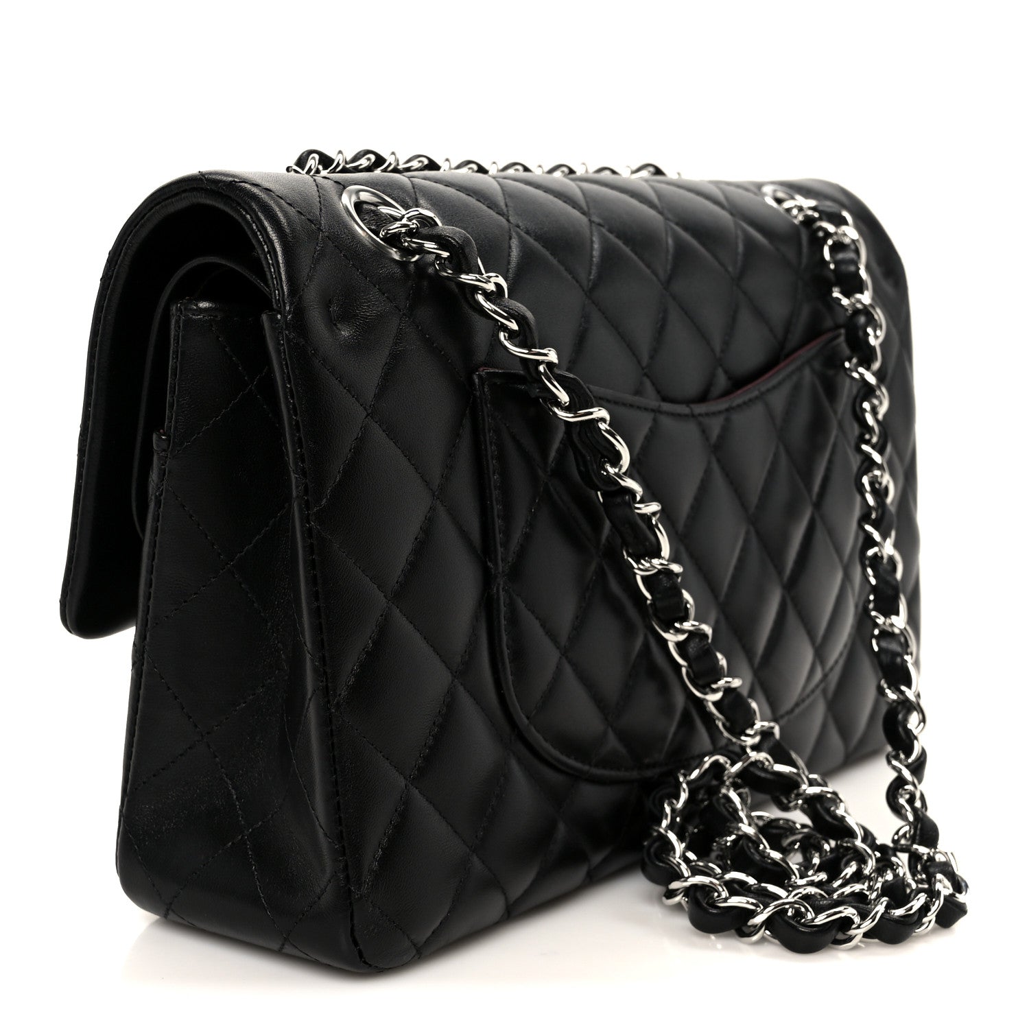 Chanel Lambskin Quilted Medium Double Flap Black