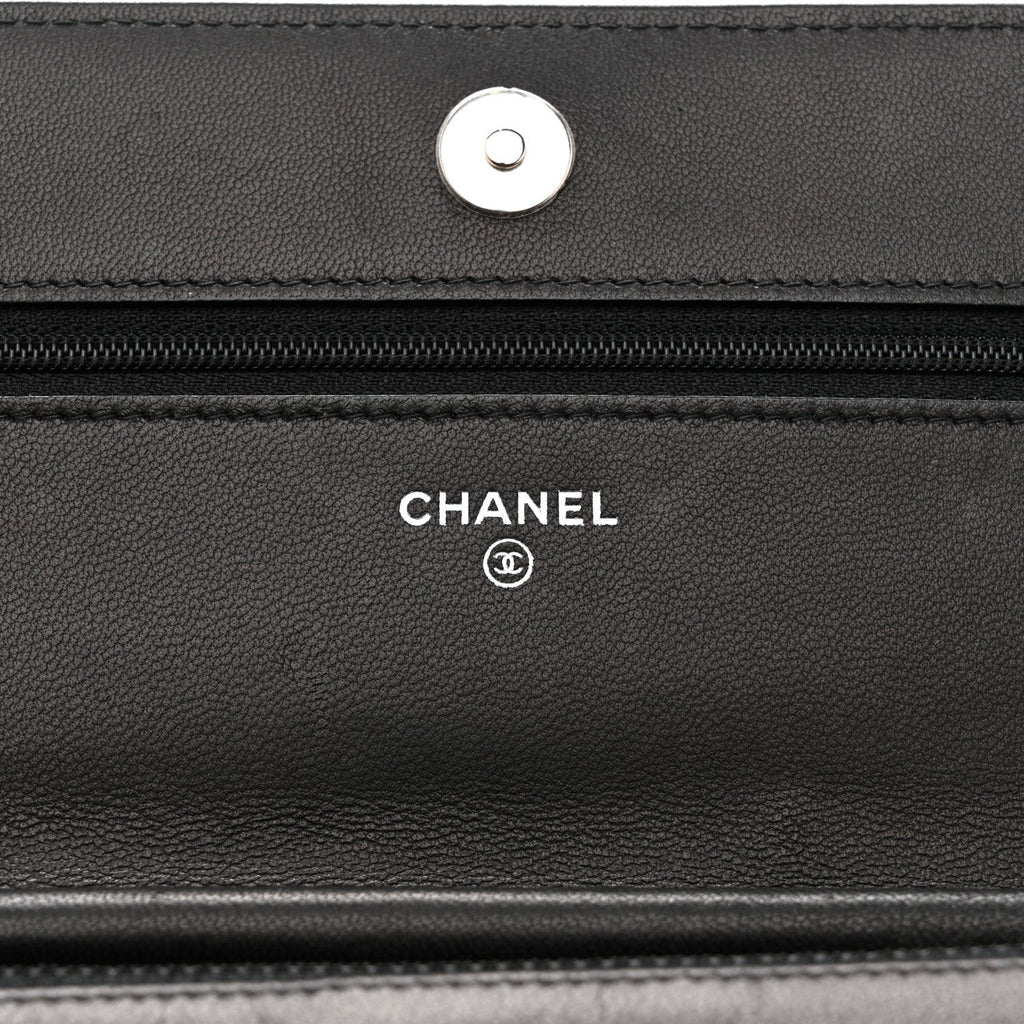 Chanel Calfskin Whipstitch Wallet On Chain WOC Black