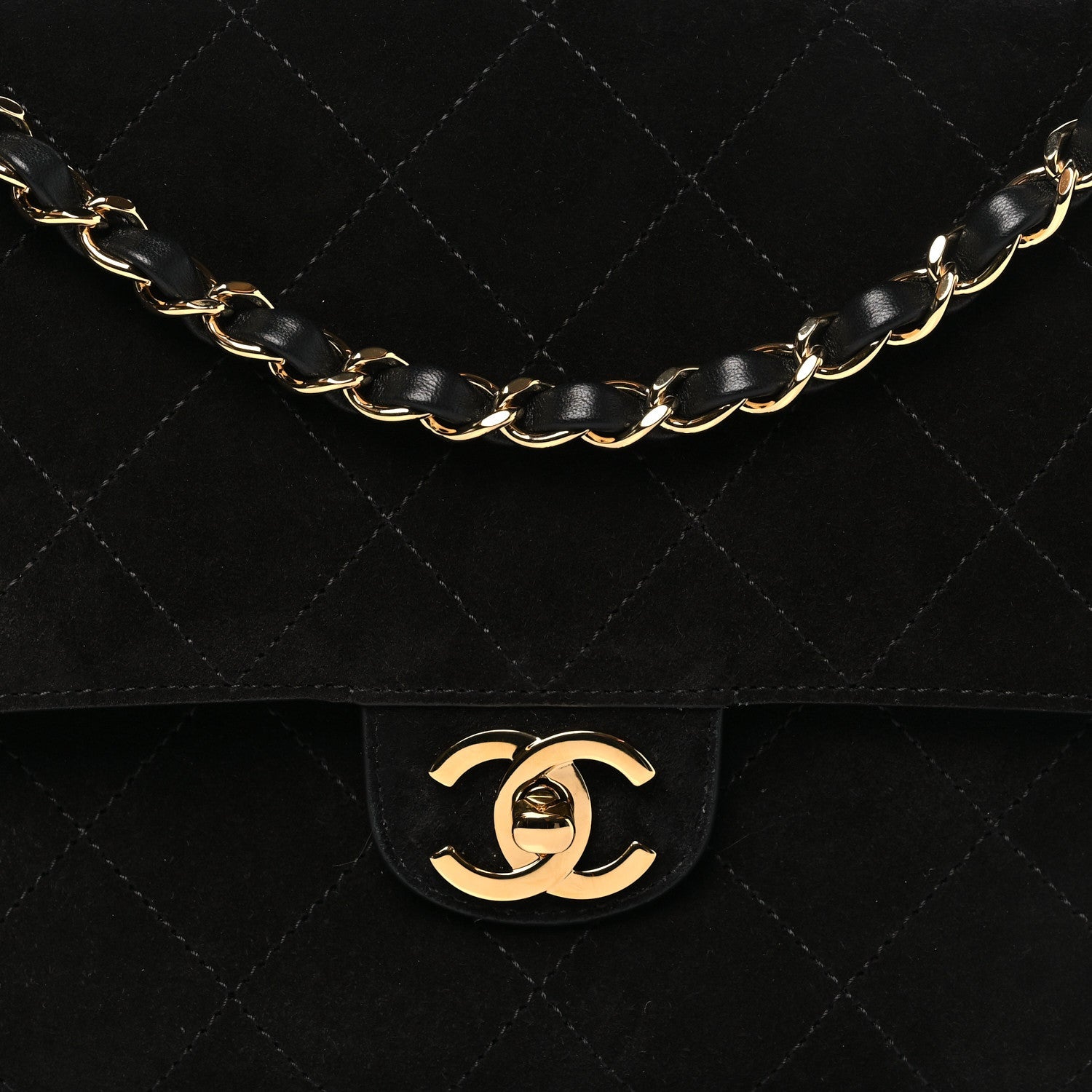 Chanel Suede Calfskin Small Souplissimo Maxi Flap Black
