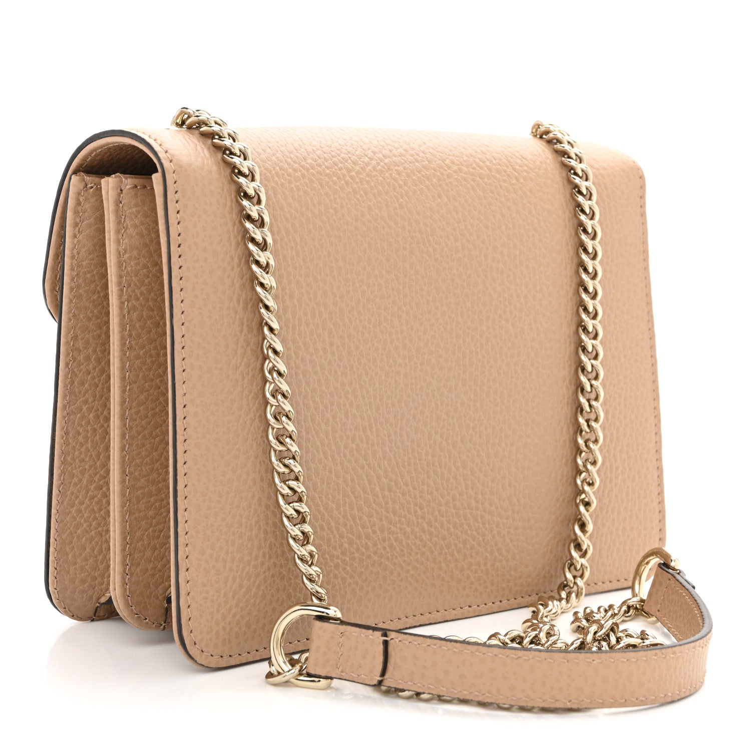 Gucci Dollar Calfskin Small Interlocking G Shoulder Bag Camelia