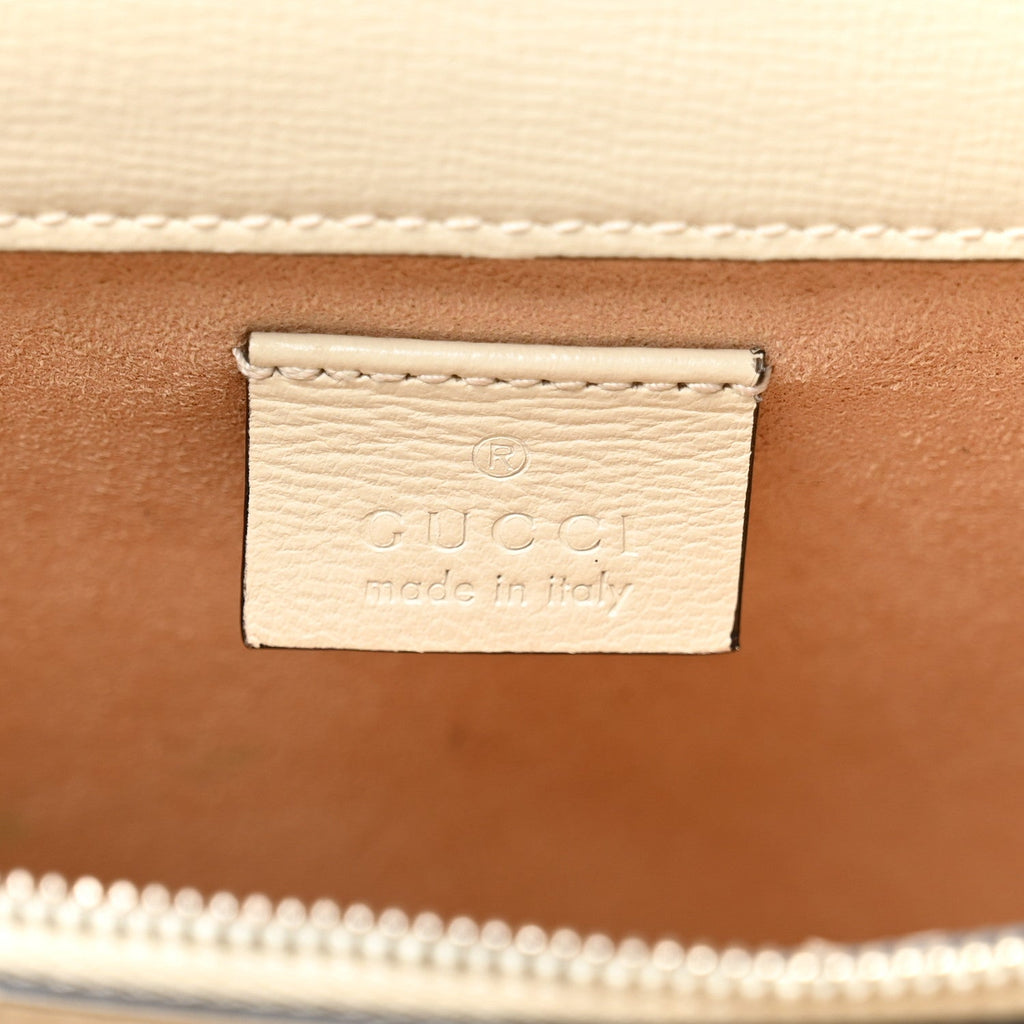 Gucci Calfskin Snakeskin Enamel Small Dionysus Shoulder Bag White Beige Electric Blue