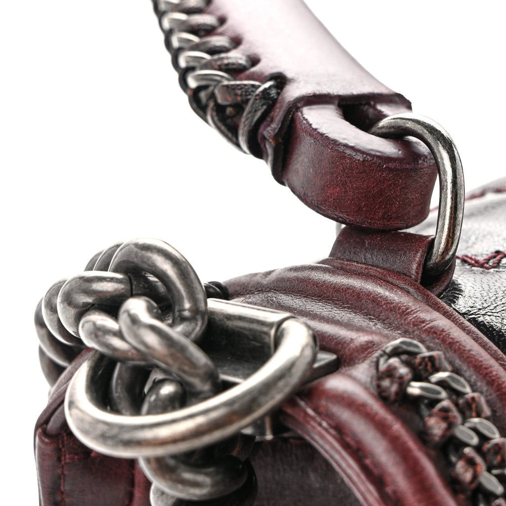 Chanel Goatskin Quilted New Medium Boy Handle Flap Burgundy