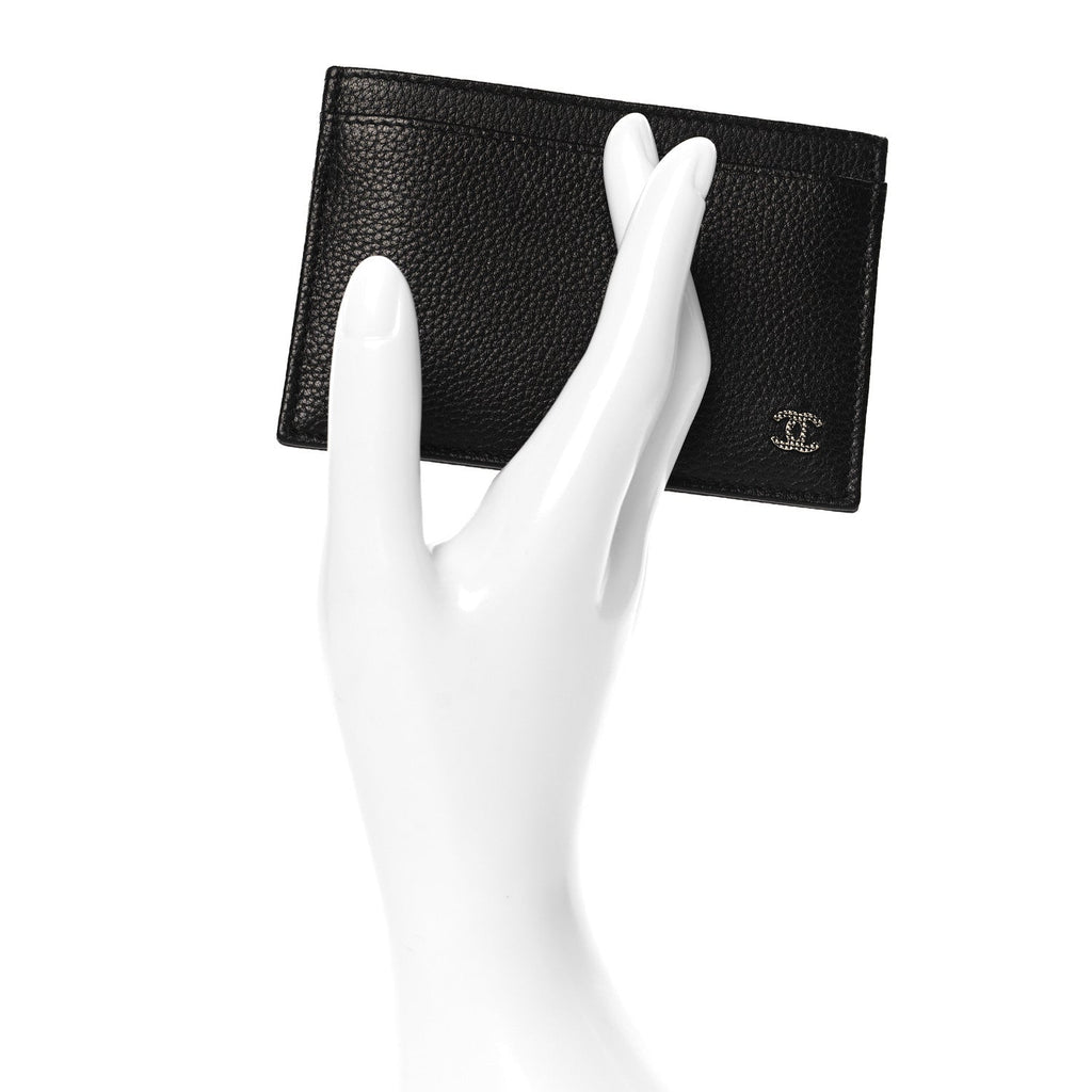 Grained Calfskin CC Card Holder Black