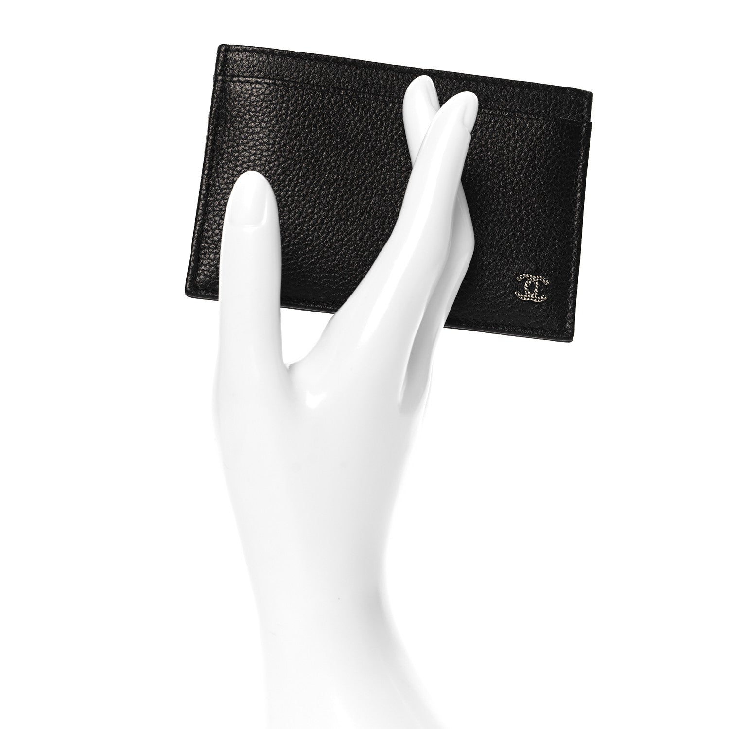 Grained Calfskin CC Card Holder Black
