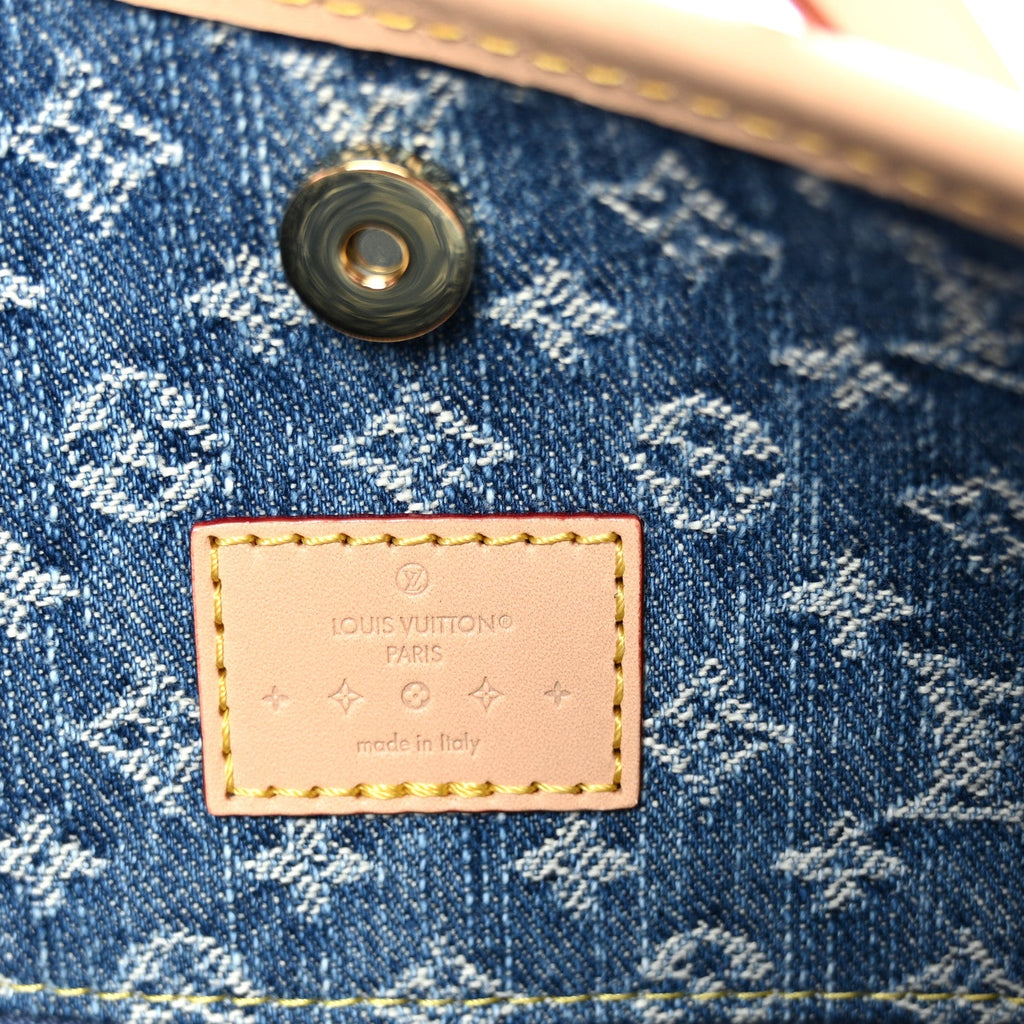 Louis Vuitton Monogram Denim CarryAll MM Blue