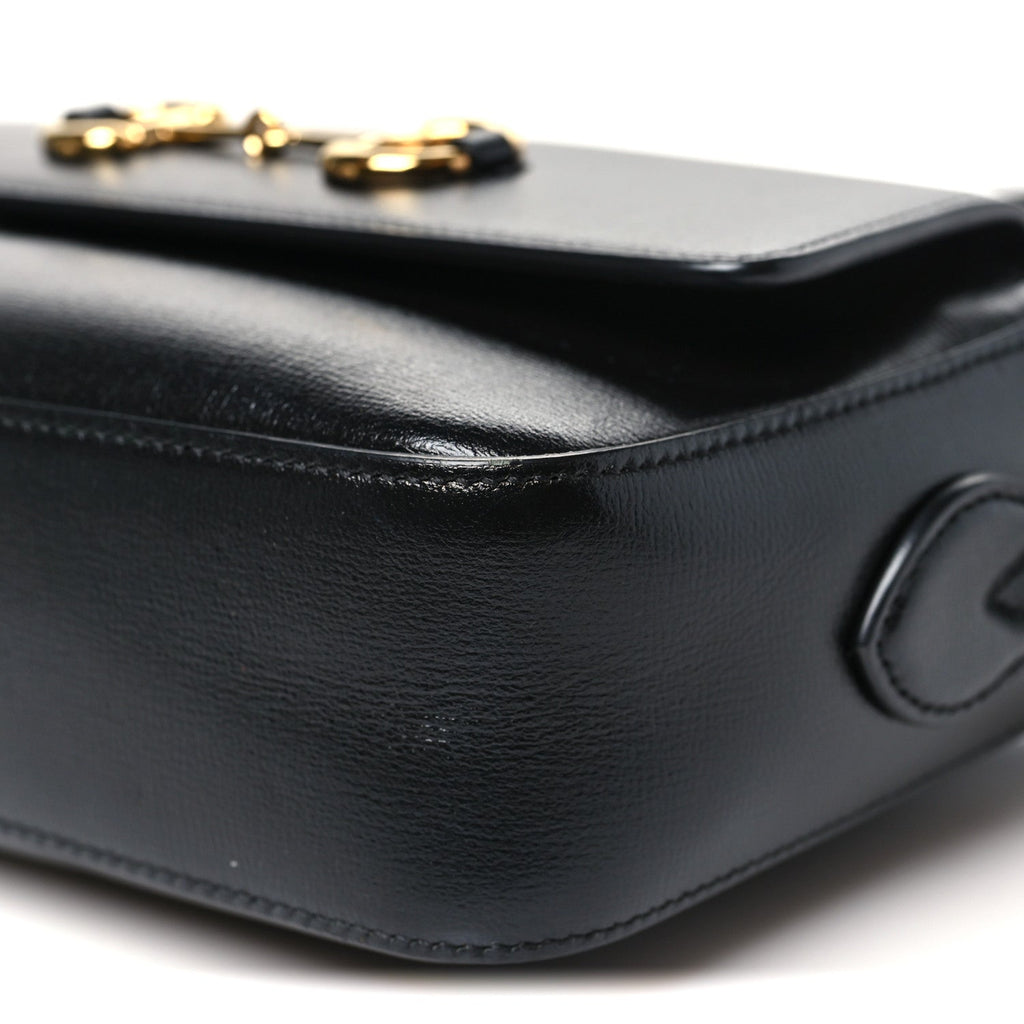 Gucci Textured Calfskin Small Horsebit 1955 Shoulder Bag Black