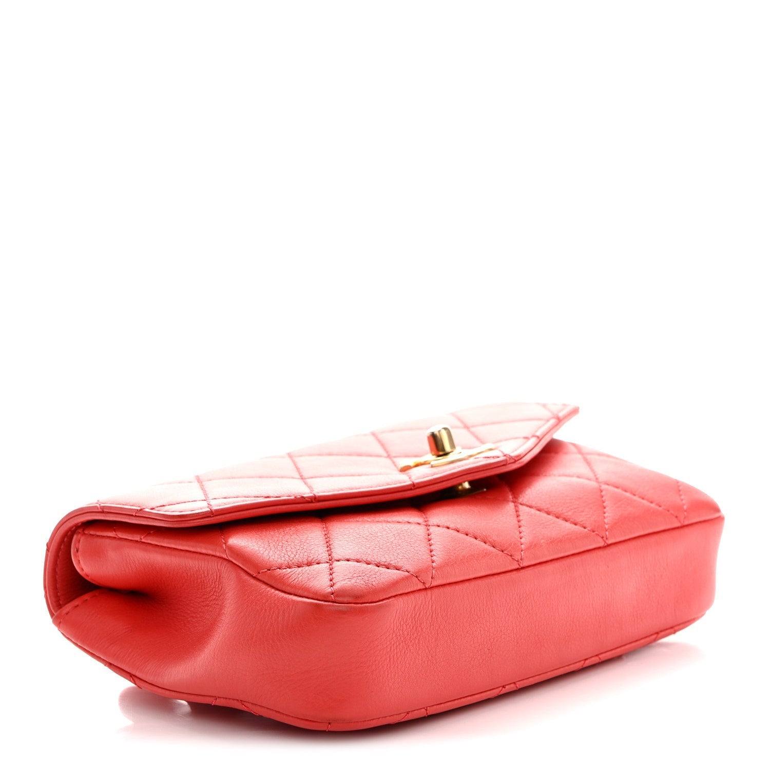 Chanel Calfskin Quilted Flap Waist Bag Red
