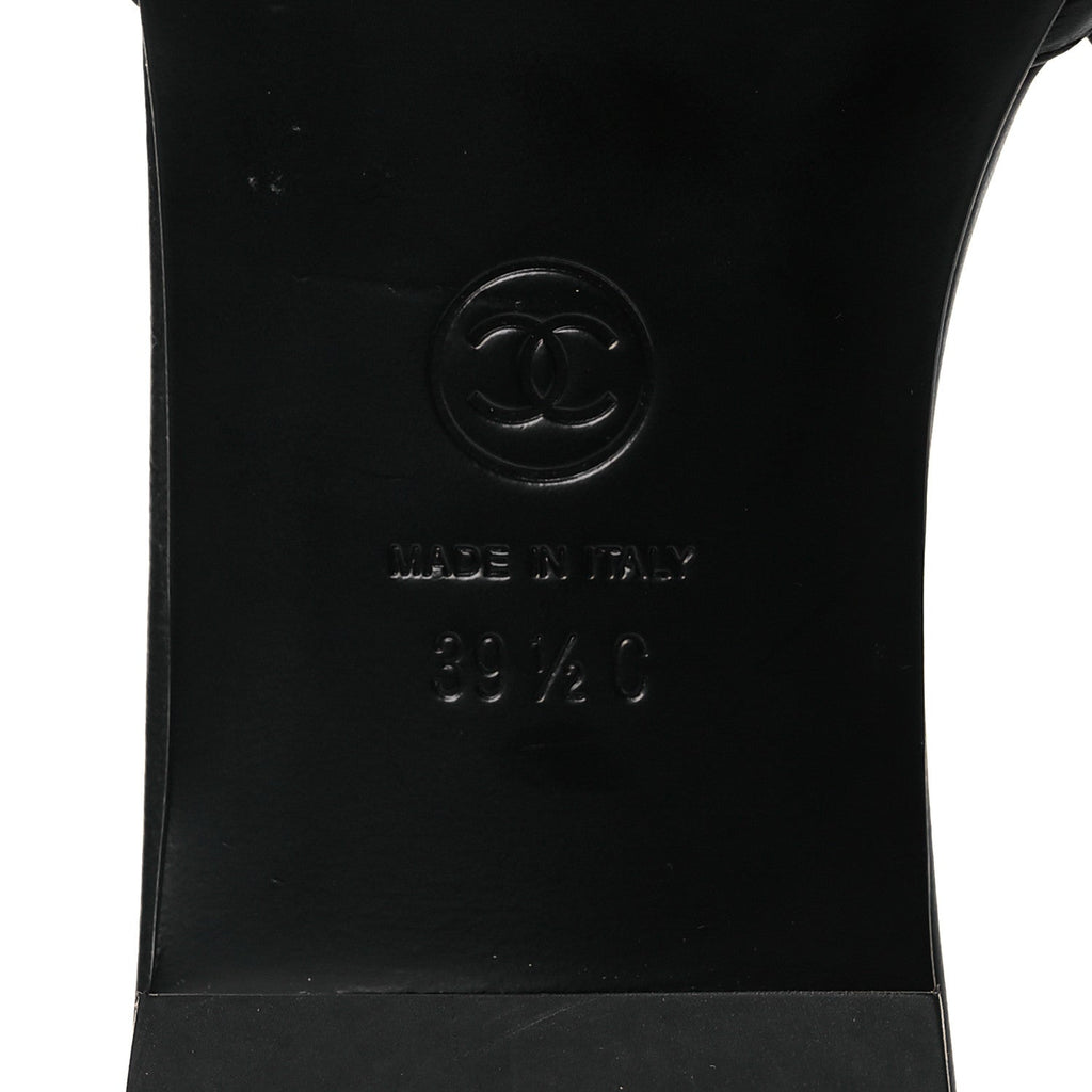 Lambskin Bow CC Mules 39.5 Black