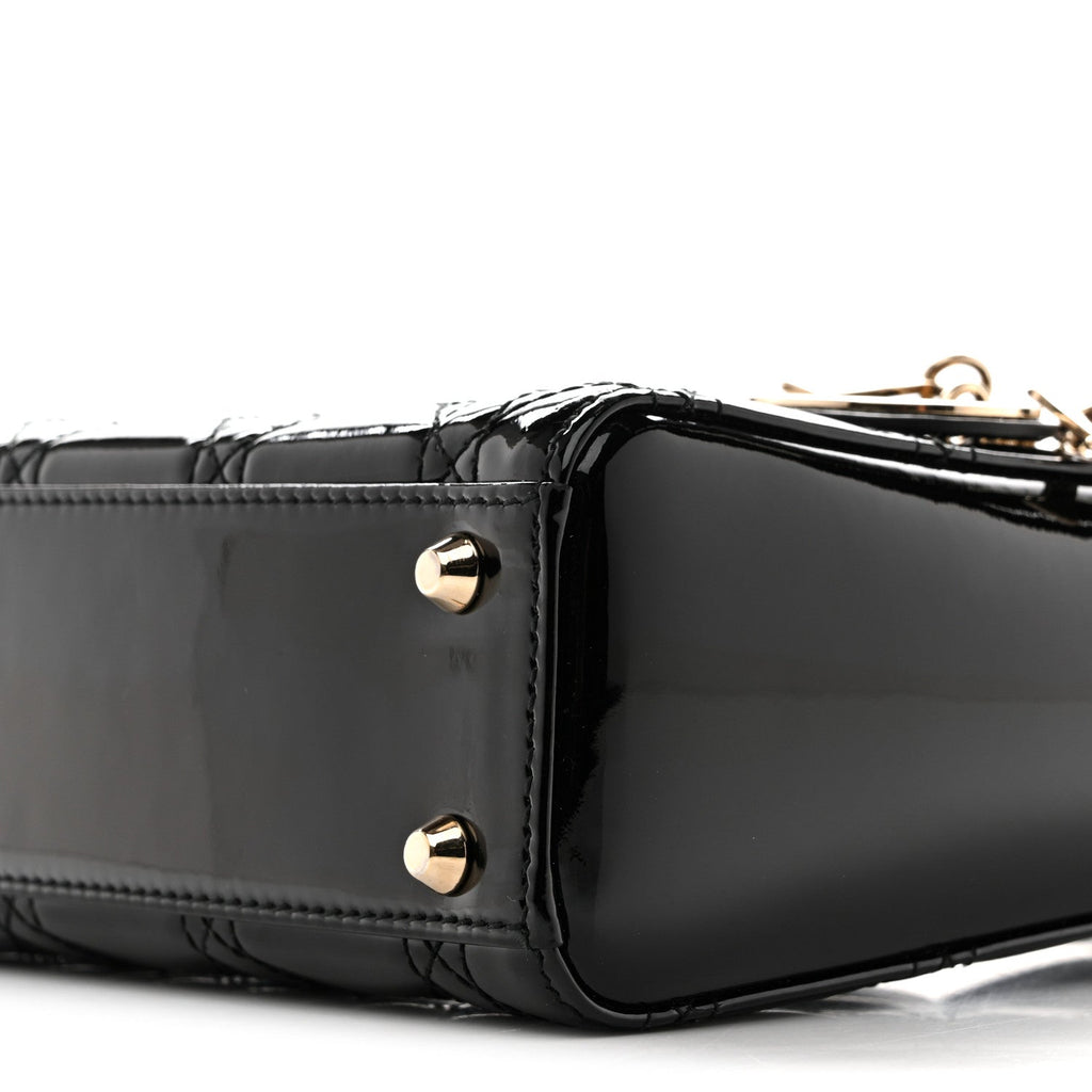 Christian Dior Patent Cannage Mini Lady Dior Black
