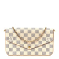 Louis Vuitton Damier Azur Pochette Felicie Chain Wallet Rose Ballerine