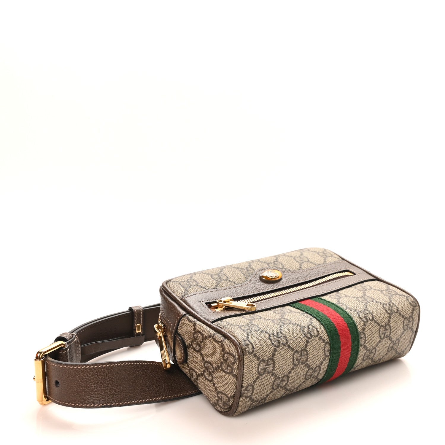 Gucci GG Supreme Monogram Web Small Ophidia Belt Bag 85 34 Dark Brown