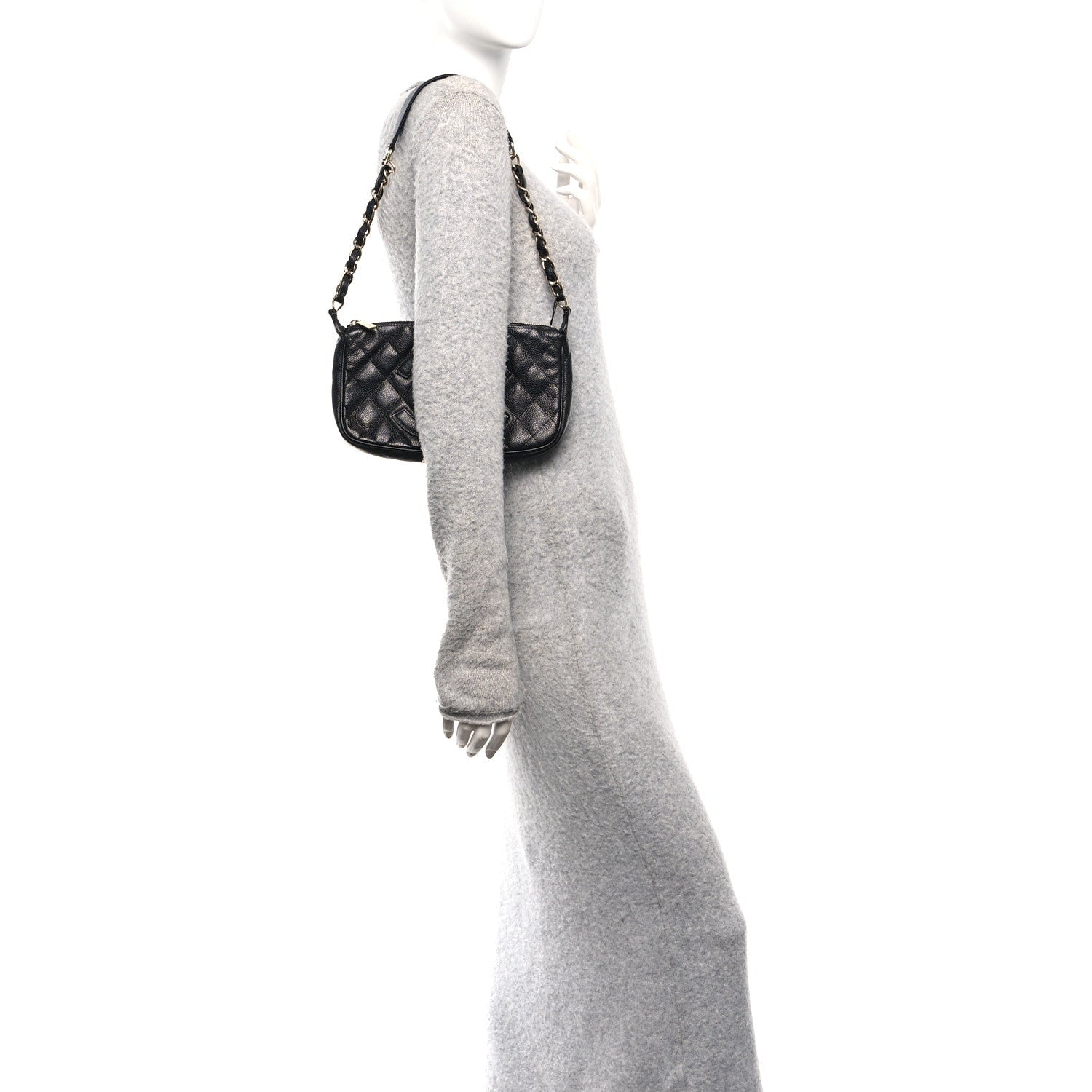 Chanel Caviar Quilted Timeless CC Shoulder Bag Black