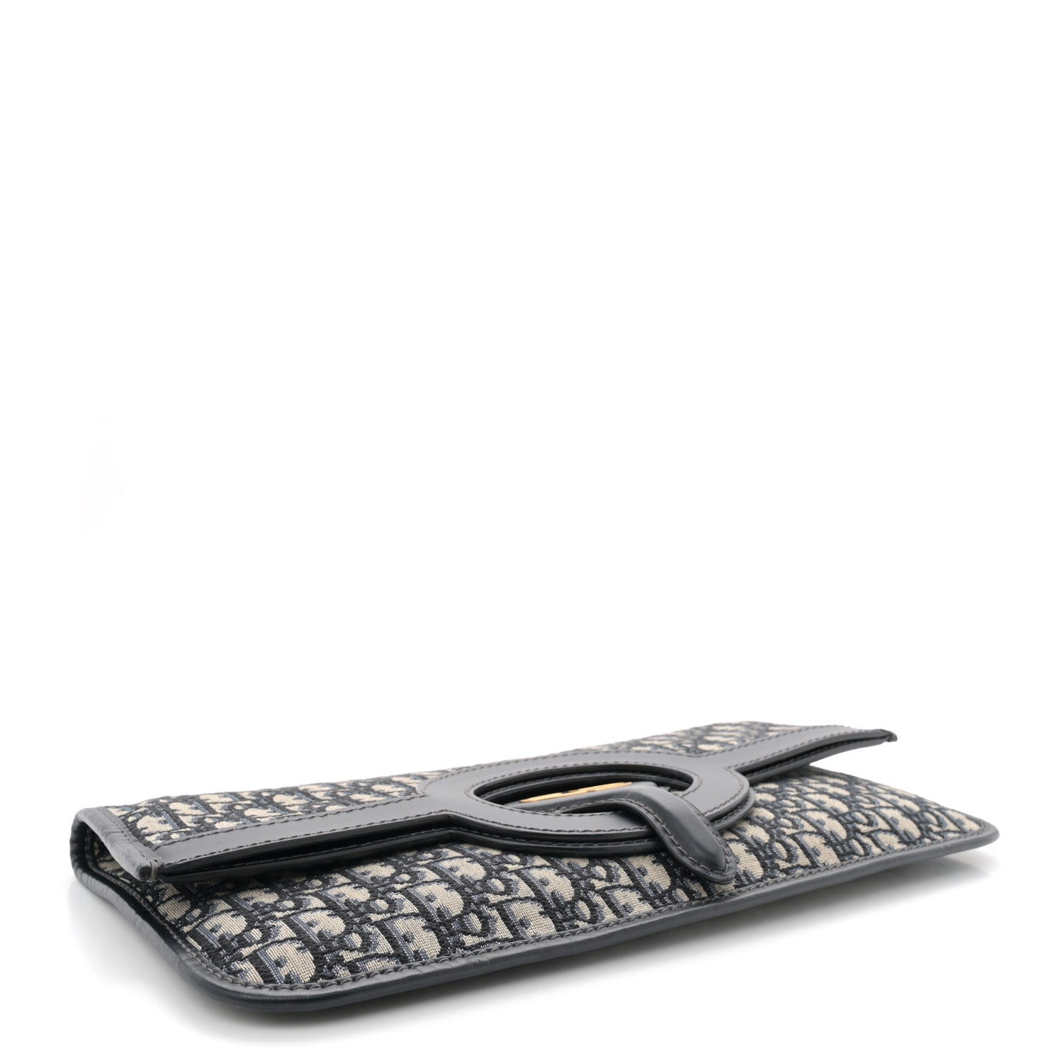 Christian Dior Oblique Fold Over Clutch Blue