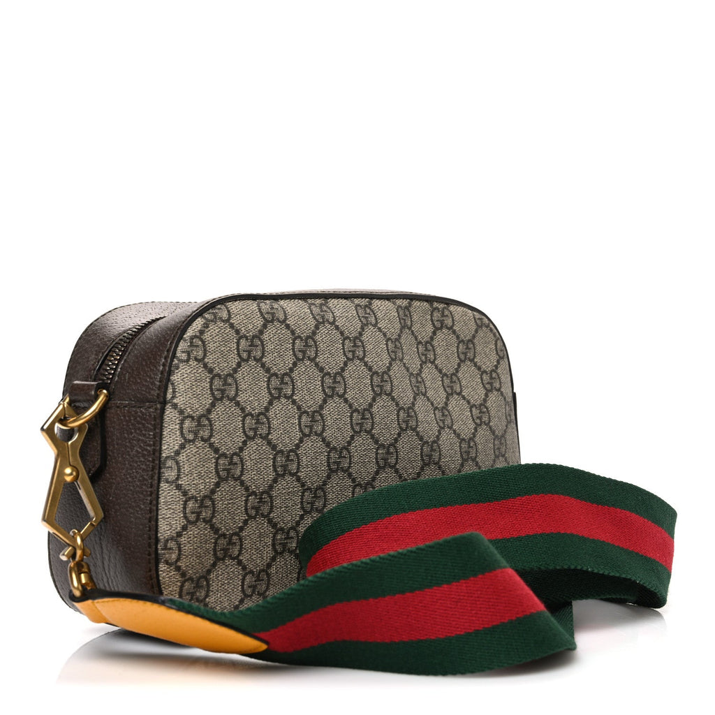 Gucci GG Supreme Monogram Web Neo Vintage Shoulder Bag Beige New Acero Crop