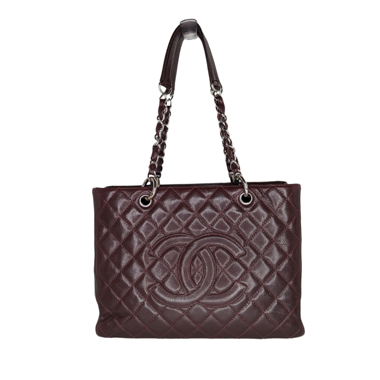 Chanel bag Burgundy Quilted Caviar Grand Shopping Tote GST