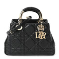 Christian Dior Calfskin Cannage Small The Lady 95.22 Black