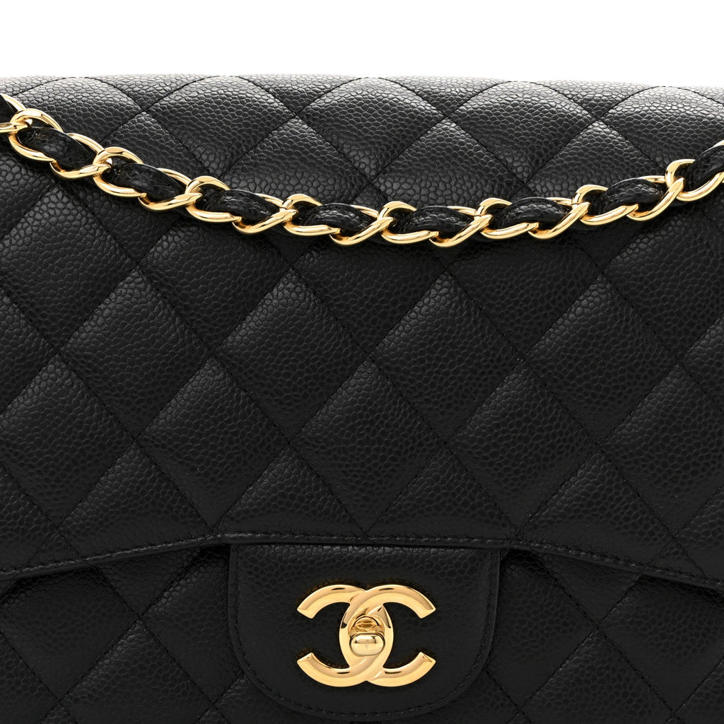 Chanel Caviar Quilted Jumbo Double Flap Black
