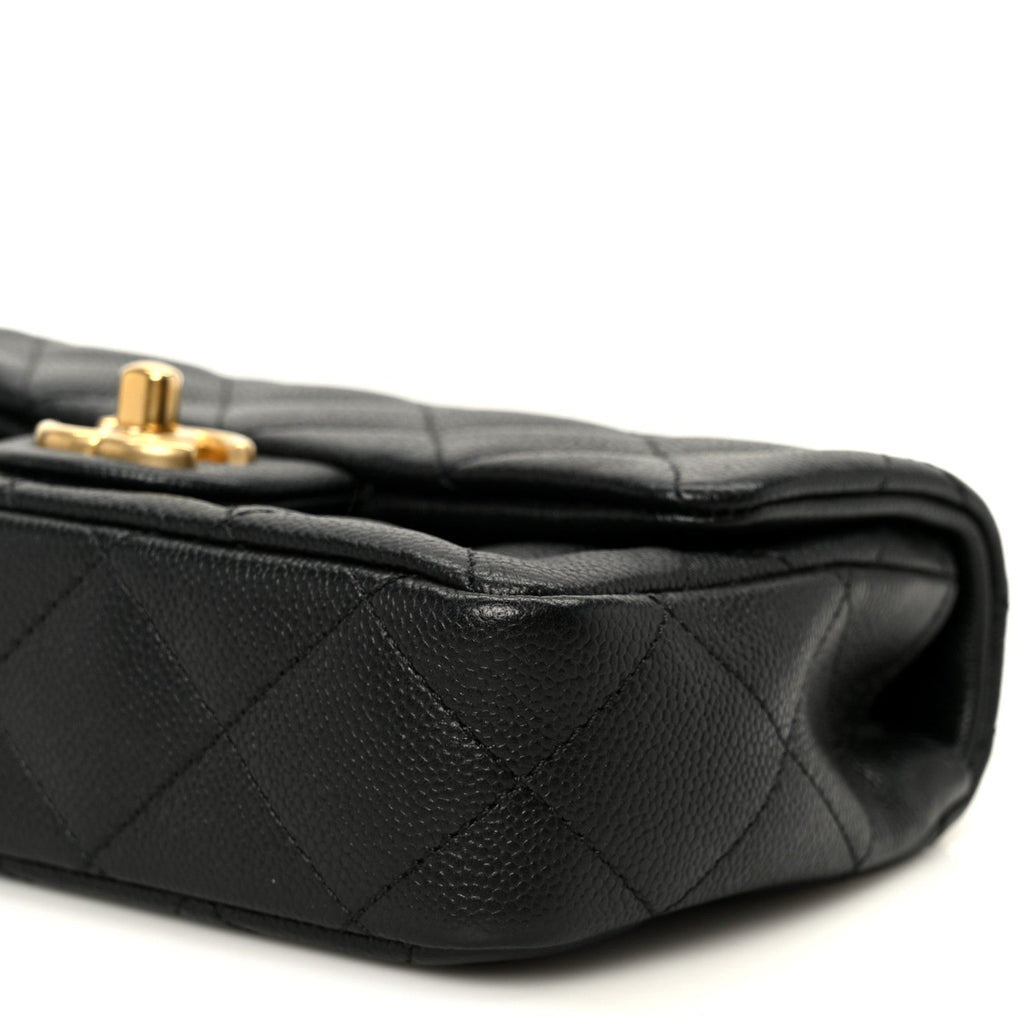 Chanel Caviar Quilted Mini Sweetheart Rectangular Flap Black