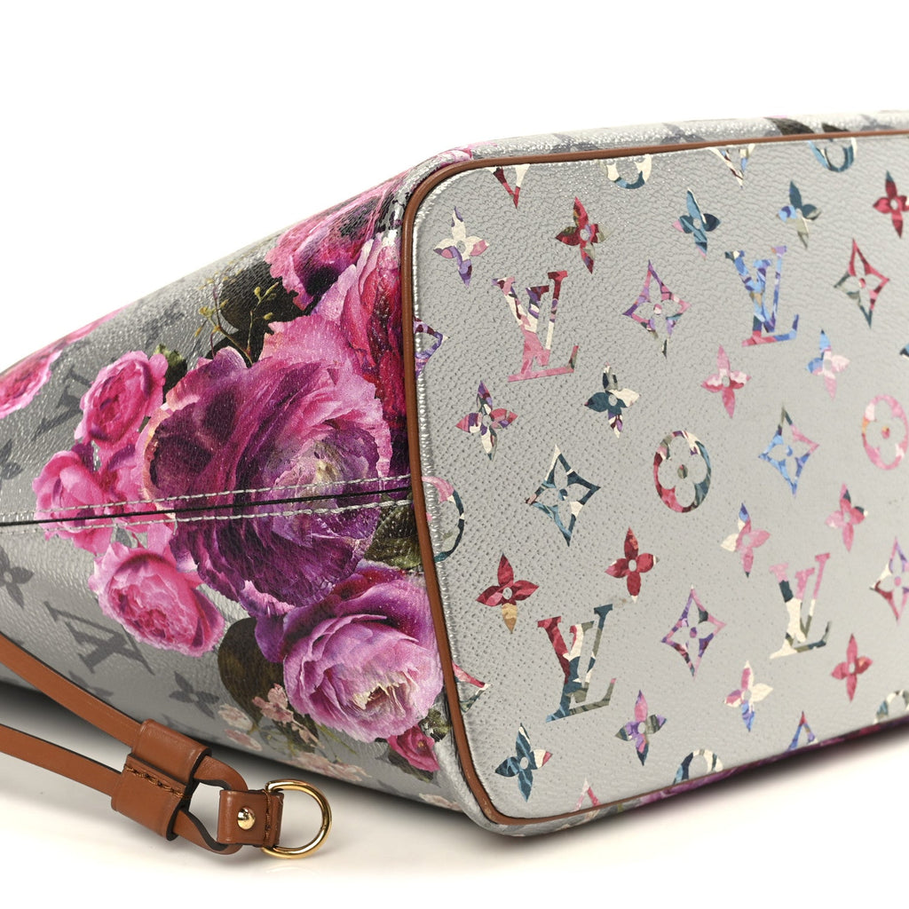 Louis Vuitton Metallic Monogram LV Garden Neverfull MM Silver