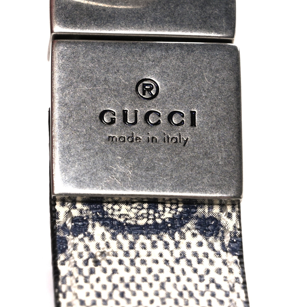 Gucci Calfskin GG Supreme Monogram Double G Reversible 20mm Belt  80 32 Beige Ebony Black