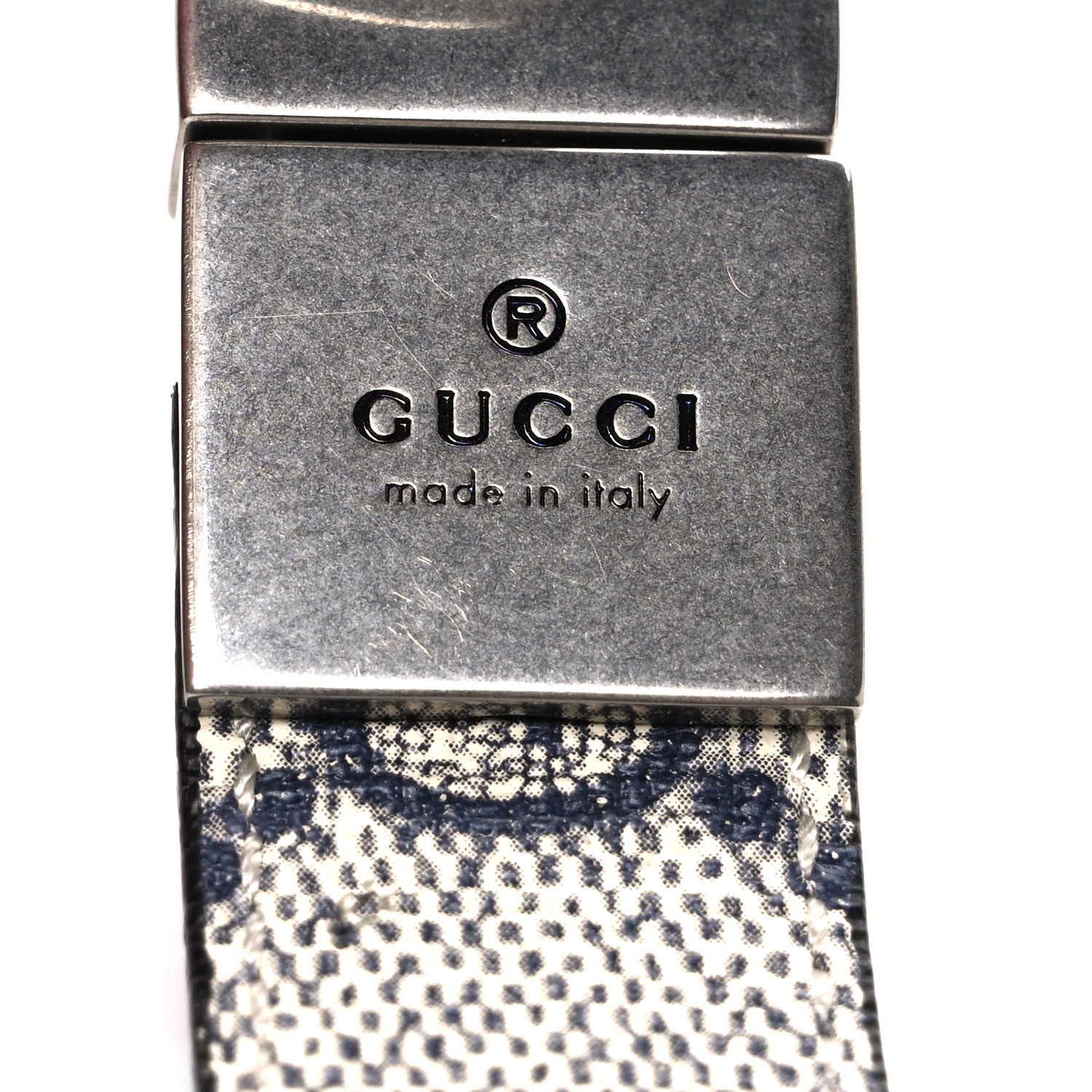 Gucci Calfskin GG Supreme Monogram Double G Reversible 20mm Belt  80 32 Beige Ebony Black