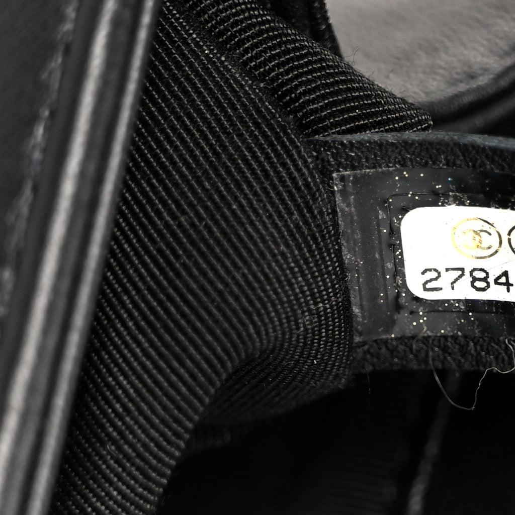 Chanel Calfskin Strass Crystal Small Boy Flap Black