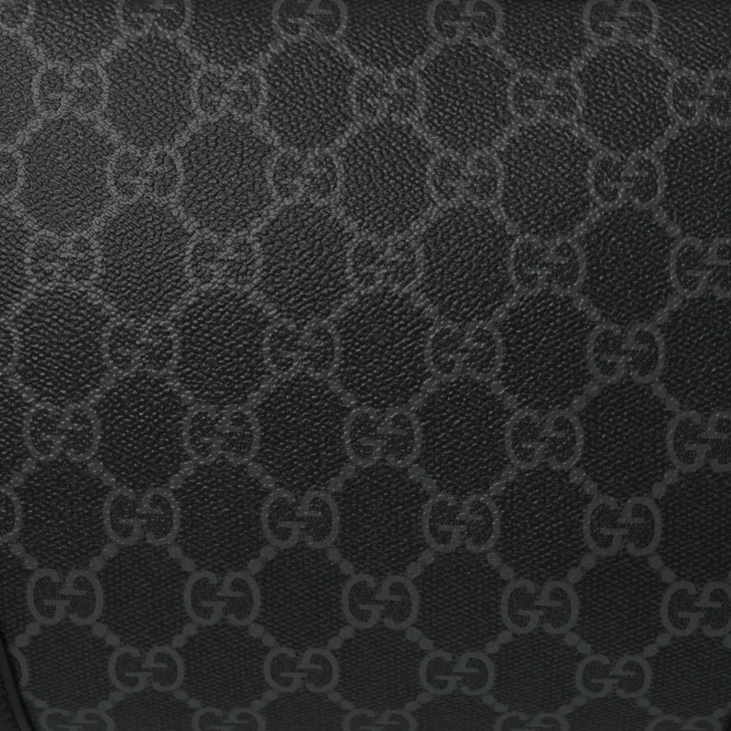 Gucci GG Supreme Monogram Textured Calfskin Emblem Small Crossbody Black