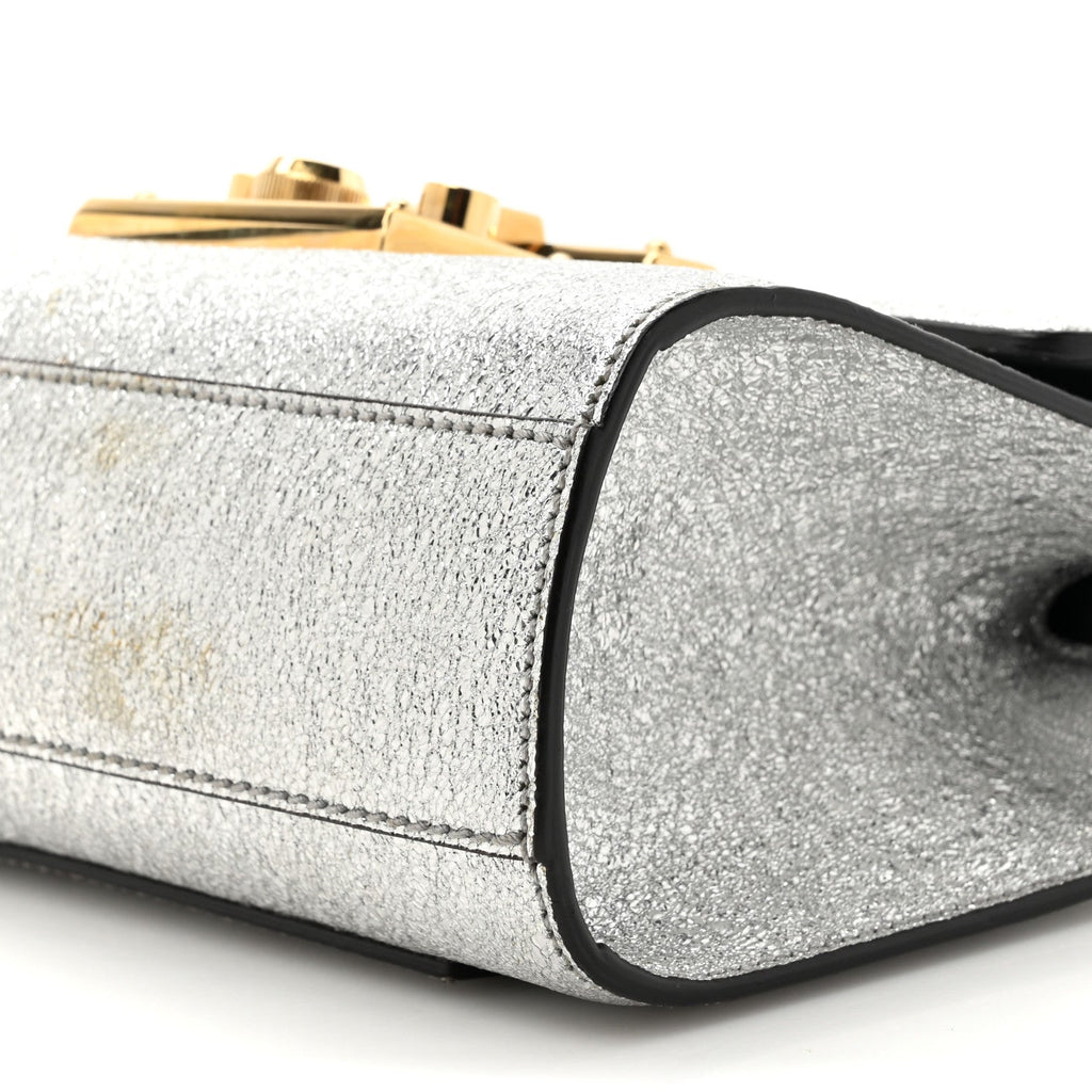 Gucci Galassia Small Padlock Shoulder Bag Argento
