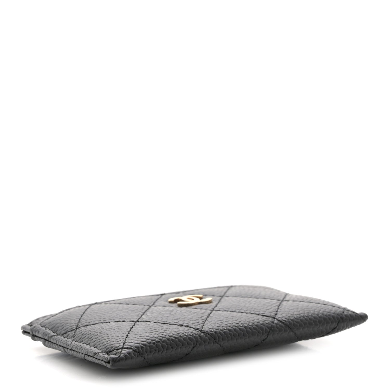 Caviar Quilted Card Holder Black