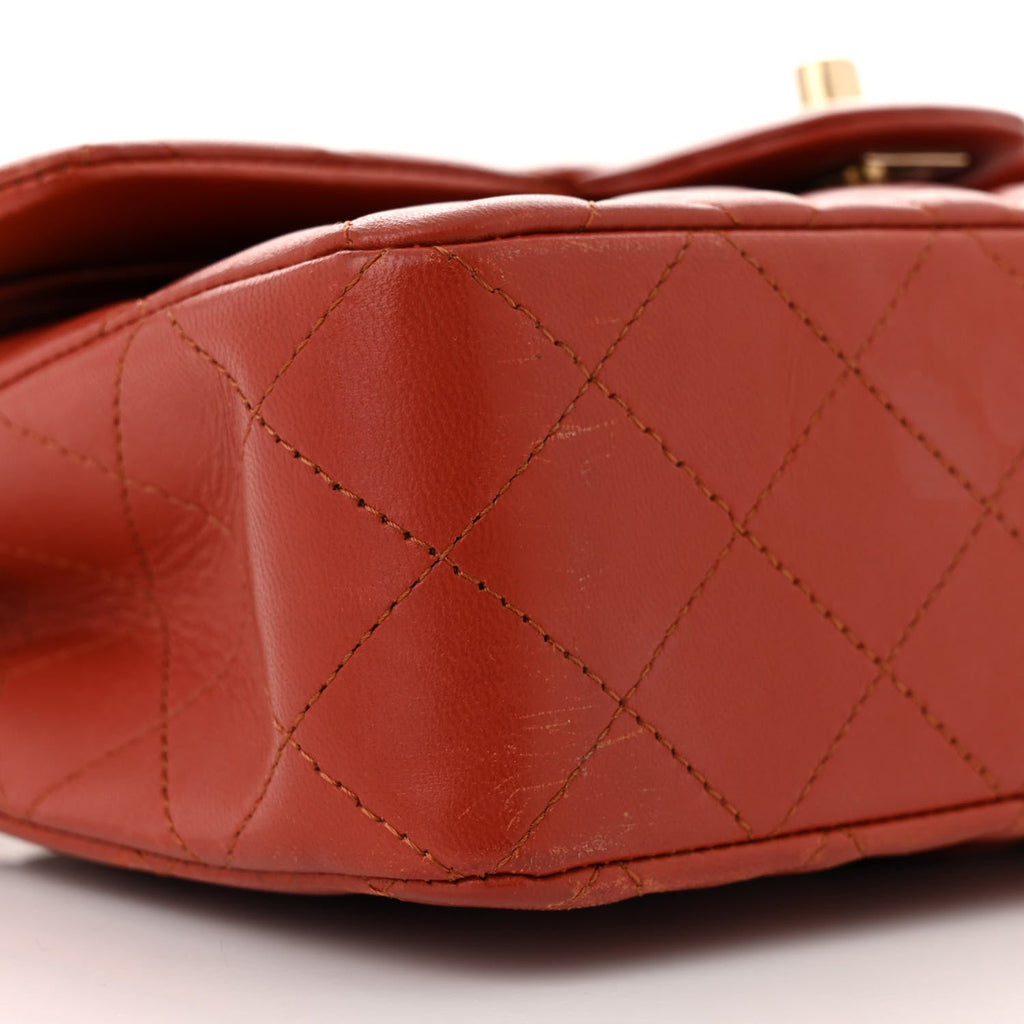 Chanel Lambskin Quilted Small Double Flap Red