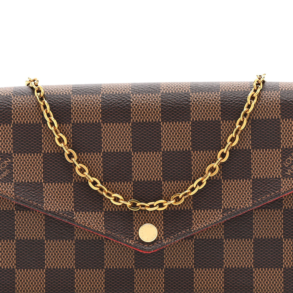 Louis Vuitton Damier Ebene Pochette Felicie Chain Wallet
